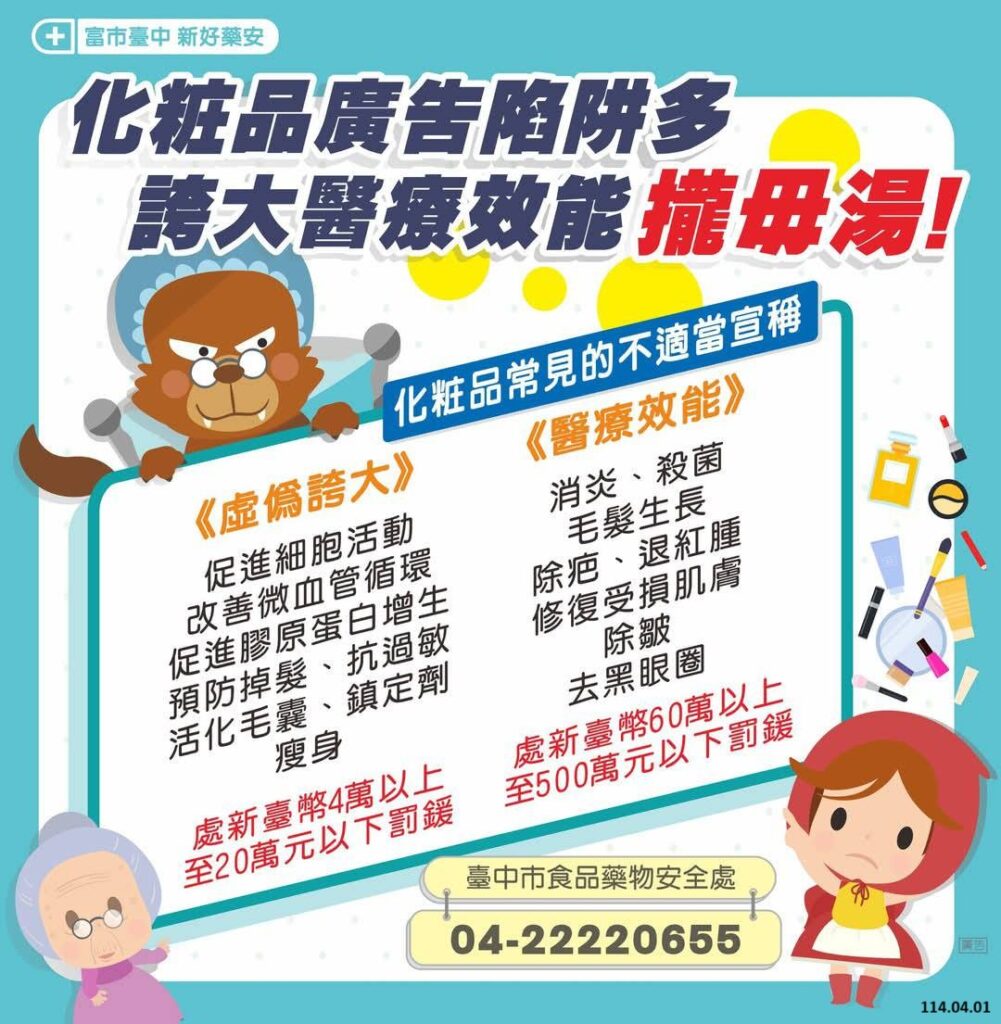 化粧品常見不適當宣稱 0