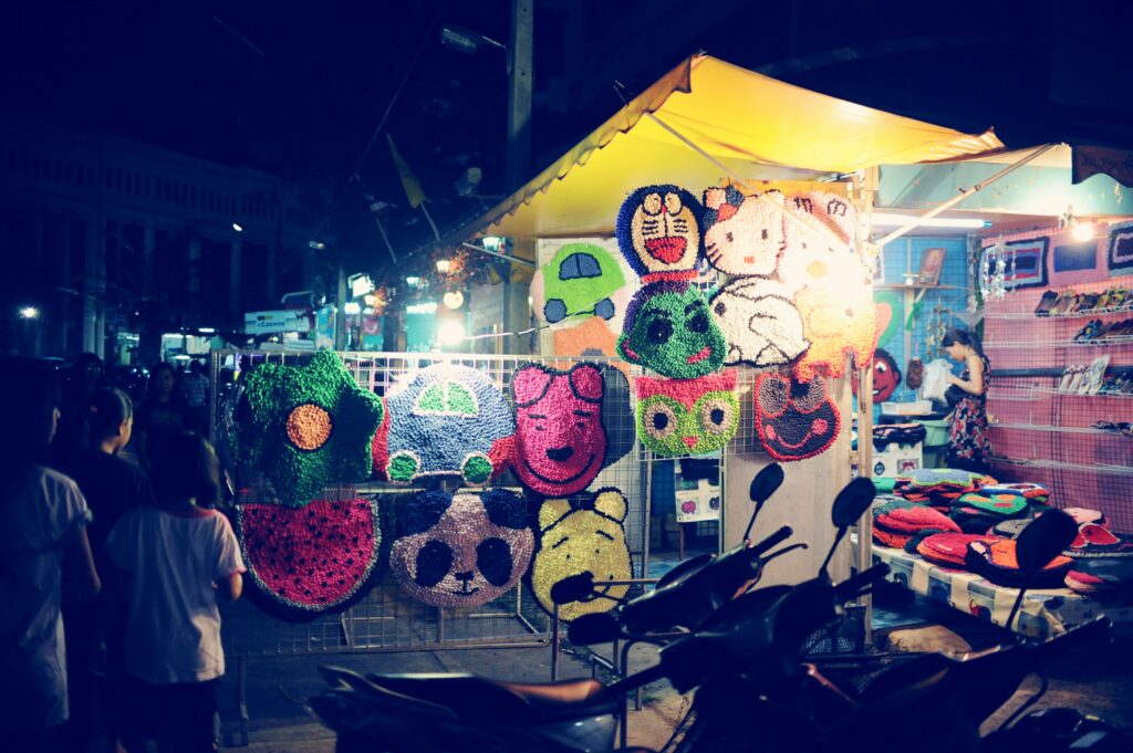 Multi colored light painting night