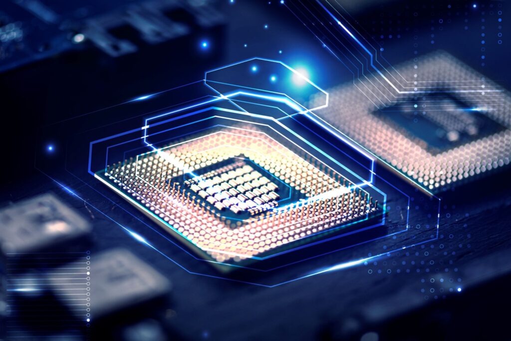 Smart microchip background motherboard closeup technology remix