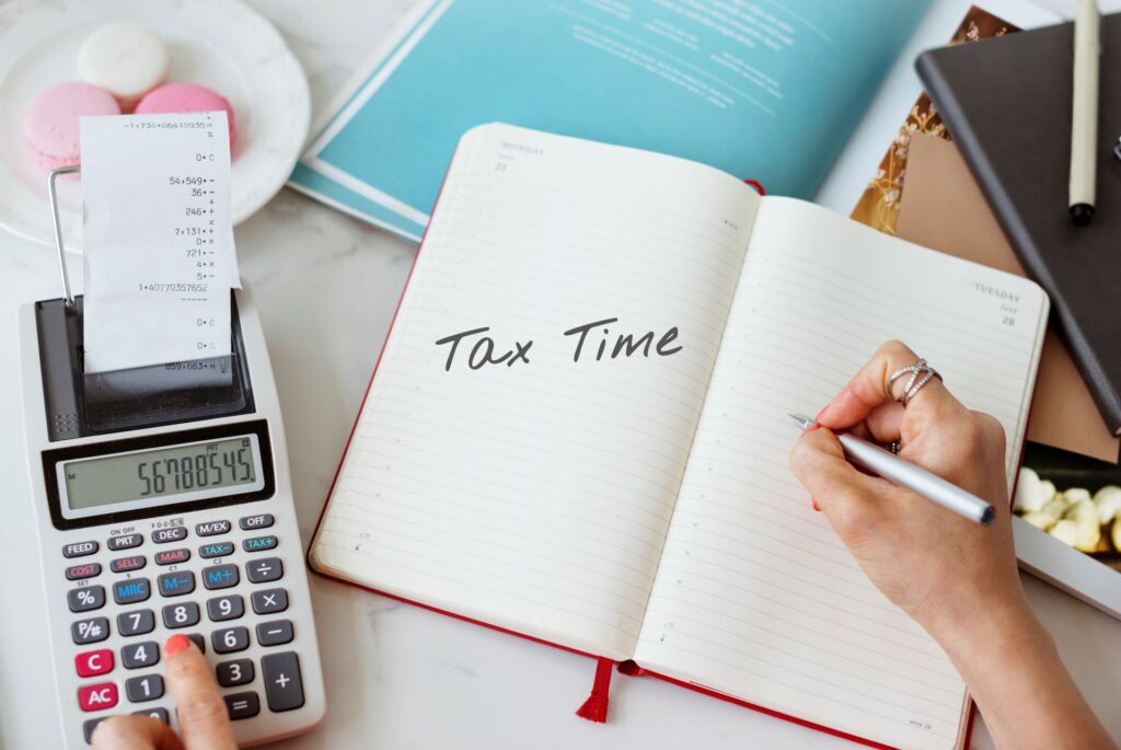 Time taxes money financial accounting taxation concept