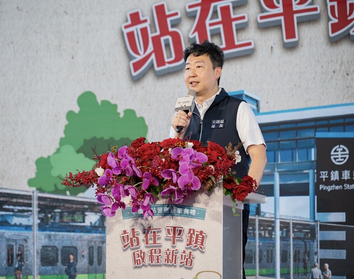 交通部長陳世凱致詞。（交通部鐵道局提供）